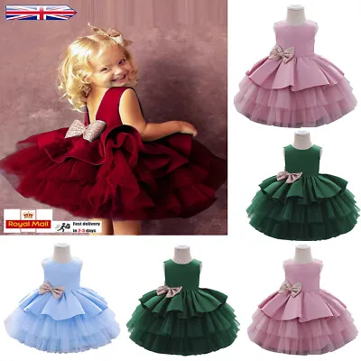 Flower Girls Princess Dress Baby Kids Wedding Bridesmaid Party Lace Prom Dresses • £16.99