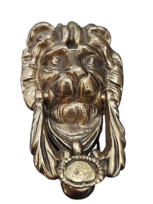 Brass Lion Head Door Knocker Vintage Estate Sale Treasure • $28