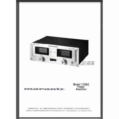 Marantz Model 170DC Power Amplifier Owner Manual 27 Pages Comb Bound • $16
