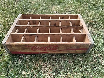 Vintage Enjoy Coca-Cola Coke Plain Wood 24 Bottle Crate Wooden Carrier • $50