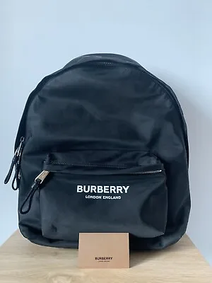 Authentic Burberry Nylon Backpack Leather 80634951 Burberry Logo Unisex • $850