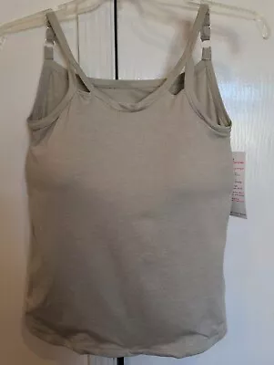 Mastectomy Camisole With Integrated Prosthetics Large W D Cup NWT Oat Cut-Ou • $125