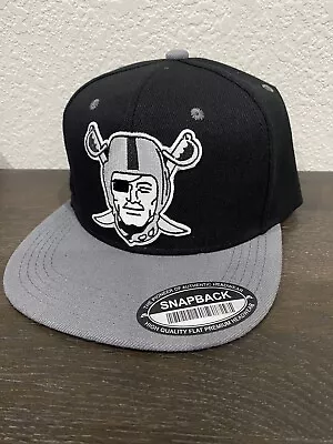 RAIDERS Las Vegas Oakland Los Angeles Classic Logo Black & Gray Snapback Hat Cap • $24