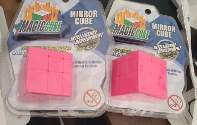 2 PACK -  MAGIC CUBE PINK  MIRROR CUBE 2.5X 2.5 Inch NEW SEALED • $14.50
