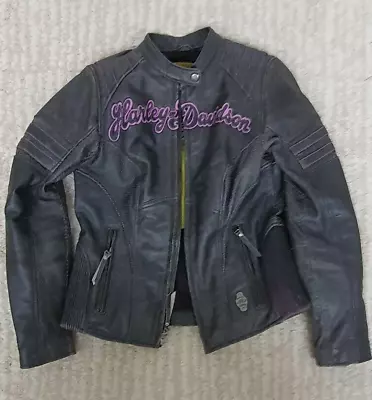 Womens Harley Davidson Leather Motorcycle Jacket • $165