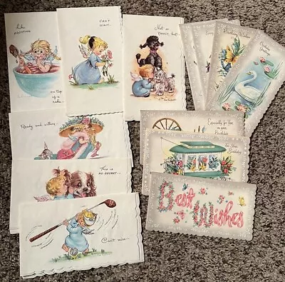 Lot Vintage Cheerie Cherubs Greeting Cards Unused Envelopes And Box • $25