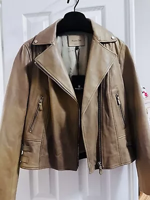 MASSIMO DUTTI 4717 Women's MEDIUM Sheep Leather Jacket • $106