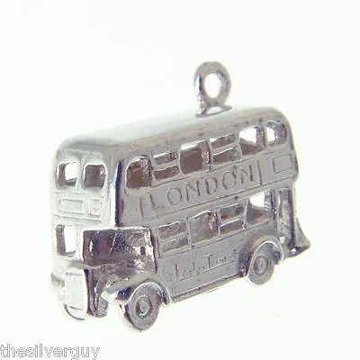 Sterling Silver London Bus Charm. Solid Silver Route Master London Bus Charm • £13.75