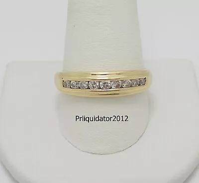 1/2ct Mens Diamond Wedding Band Bridal Ring 14k Yellow Gold  • $449.99