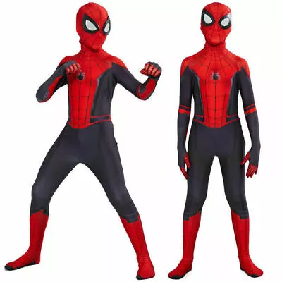 Spiderman Cosplay Costume Mens Morales Far From Home Spider-man Outfit Kids Gift • £10.73