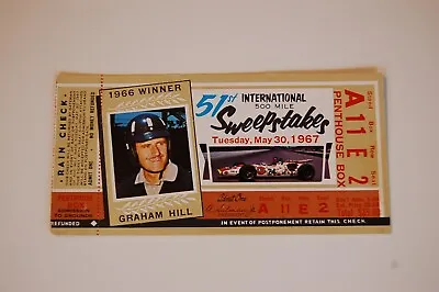 1967 Indianapolis 500 Auto Racing Ticket - A.J. Foyt Third Win • $39.99