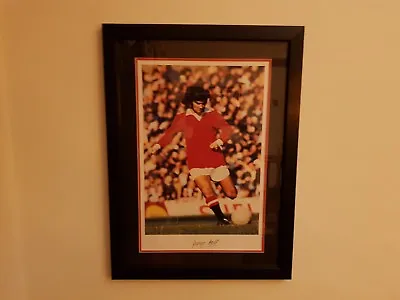 £695 • Buy Signed George Best Manchester United Framed Wall Picture Memorabilia MUFC