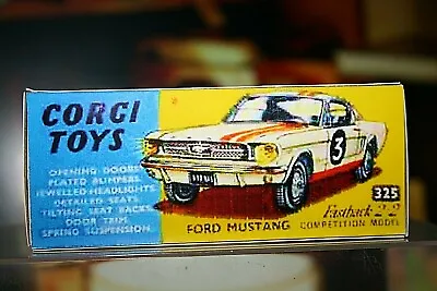 Mustang Corgi Toys Styled Ford Fastback 2 + 2 Comp Reproduction BOX ONLY No. 325 • £4.55