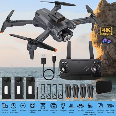 Mini Drone 4K Dual Camera Drone RC Quadcopter FPV Foldable Drone For Adults Kids • £26.92