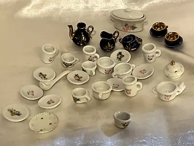 Assorted Miniature China Tea Set Plates Cups Bowls 1  Pitcher • $19.99