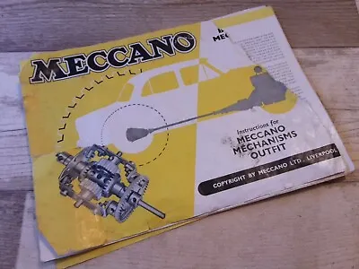 Meccano 1959 Instructions Mechanisms Outfit With Wear • £4.99