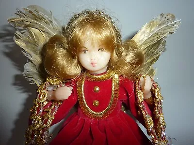 Gorgeous Vintage German Christmas Wax Angel Tree Topper Handarbeit By Drozd 9  • $45