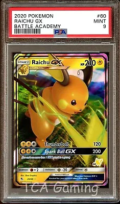 $19.99 • Buy PSA 9 MINT Raichu GX 20/68 BATTLE ACADEMY Deck PROMO # 60 HOLO Pokemon Card