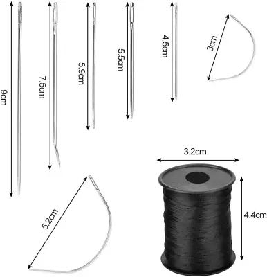 Heavy Duty Upholstery Thread And Needles Kit For Hand Sewing Including 3 Colors • $15.30