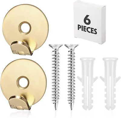 Hotop Mirror Hooks 2 Pcs Heavy Duty Picture 1 Hole Fixings Hanging Frame Hanger • £6.52