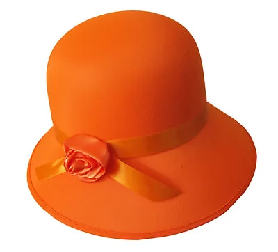 £10.09 • Buy 1920's LADIES ORANGE CLOCHE BONNET COSTUME HAT