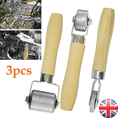 3PCS Car Sound Deadening Hand Roller With Wood Handle Soundproof Insulation Tool • £15.99