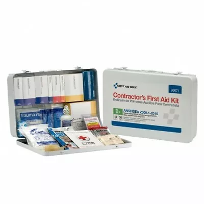 50 Person Contractor ANSI B+ First Aid Kit Metal Case SKU:90671 • $107.13