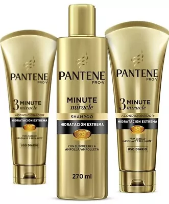 Pantene Pro-V Minute Miracle Shampoo Hidratación Extrema De 270ml + 2 Conditione • $21.79