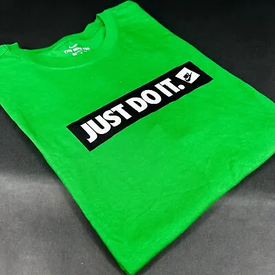 NWT Men's T-shirt Nike Short Sleeve Green Black Just Do IT Graphic Printed M-XL • $19.97