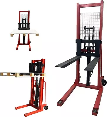 2T Manual Hydraulic StackerHand Pump Lift Truck Stacker 4400lbs 63  Lift Height • $1993.20