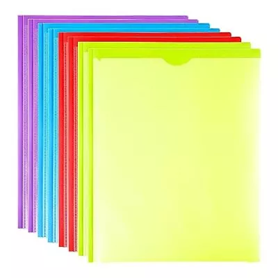8 Packs Heavy Duty 2 Pocket Folders With 3 Prongs Plastic Folders With Clear ... • $23.48