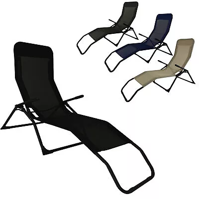 Rocker Lounger Sun Chair Recliner Outdoor Garden Furniture Folding Relaxing Seat • £58.99