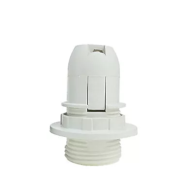 E14 Bulb Holder SES Edison Screw Lamp Base Socket Light White With Shade Ring • £4.89