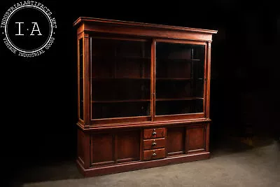 Extravagant Antique Cherry Mercantile Display Case • $16500