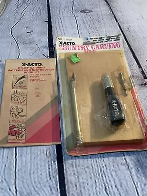 Vintage X-Acto Country Carving Kit Relief Carving Pattern & Booklet #33001-NEW • $7.49