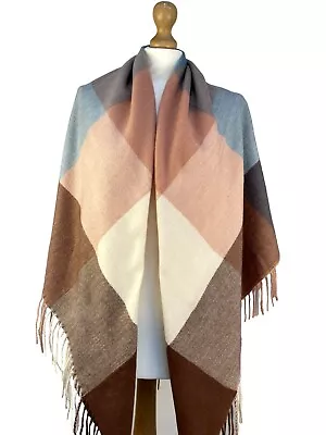 Square Large Size Check Tartan Winter Scarf  Classic Super Soft Shawl Wrap • £8.49