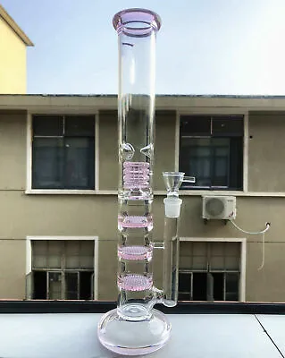 $39.49 • Buy 16“ Honeycomb Glass Bong Perc Bongs Smoking Bubbler Glass Water Pipe Hookahs US