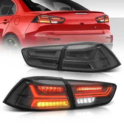 2x Smoked LED Tail Lights Rear Lamps For 08-17 Mitsubishi Lancer EVO LH+RH Side • $151.99