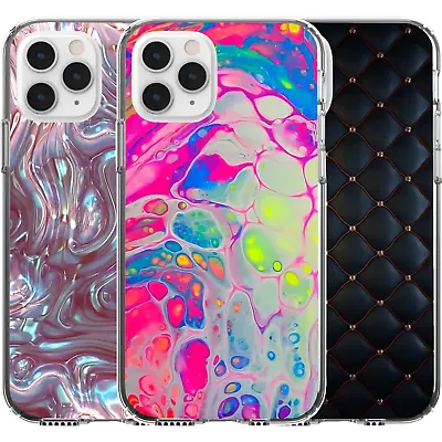 Silicone Cover Case Abstract Colour Mix Liquid Swirl Zoomed In Leather Pattern • $18.95