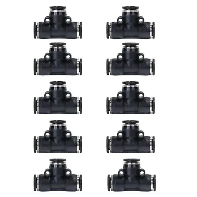 Push To Connect Air Fittings Tube 1/2  Od Air Line Tee Union Push Pack Of 10 • $16.99