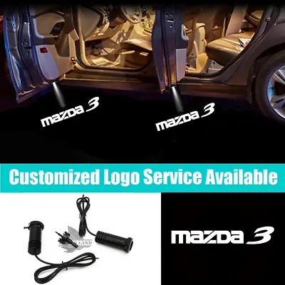 2x White Mazda 3 Logo Car Door Welcome Laser Projector Shadow Lights For Mazda 3 • $19.94