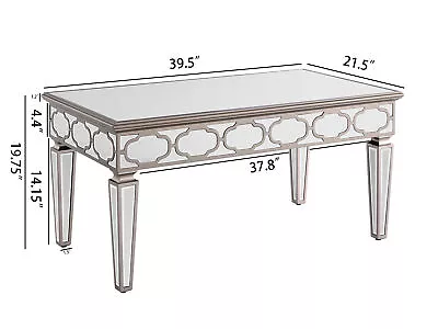 Modern Mirror Coffee Table Accent Tea Table Luxury Cocktail Table Sofa Desk  • $291.01