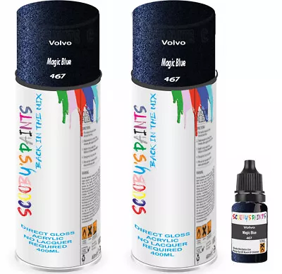 For Volvo Aerosol Spray Paint Magic Blue 467 Car Scratch Fix Repair Twin Pack • £23.99