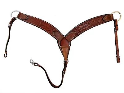 Barrel Racing Saddle Breast Collar Western Horse Pleasure Tooled Leather Tack • $59.97