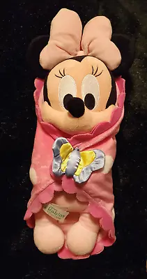 Disney Parks Babies Baby Minnie Mouse With Blanket Plush Comforter Soft Toy • £7
