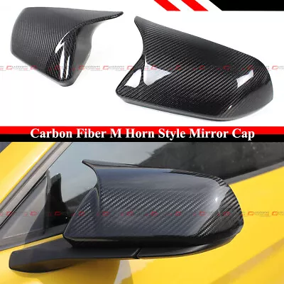 M Style Real Carbon Fiber Side Mirror Covers For 2015-23 Mustang W/o Led Signal • $119.99