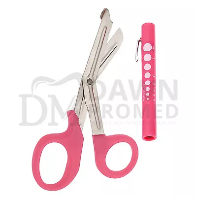 2 Pcs EMT First Responder 7.5  Shear Scissor & Penlight Medical ENT Holiday Gift • $8.90