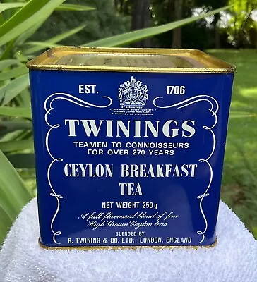 Vintage Twinings Ceylon Breakfast Tea Tin 250g Collectable Tin • $20