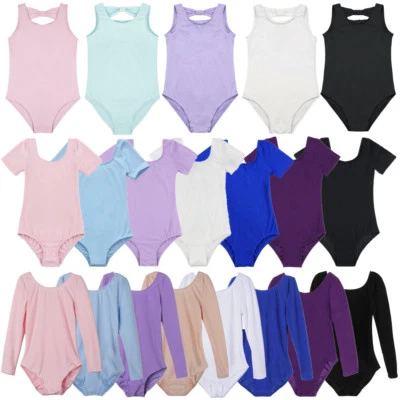 £2.23 • Buy Girl Kids Gymnastics Leotard Long/Short Sleeve Ballet Dancewear Bodysuit Costume