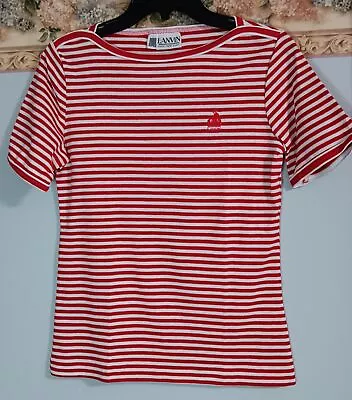 Lanvin Paris New York Small Red White Strip Vintage Union Made Classic Top • $74.99